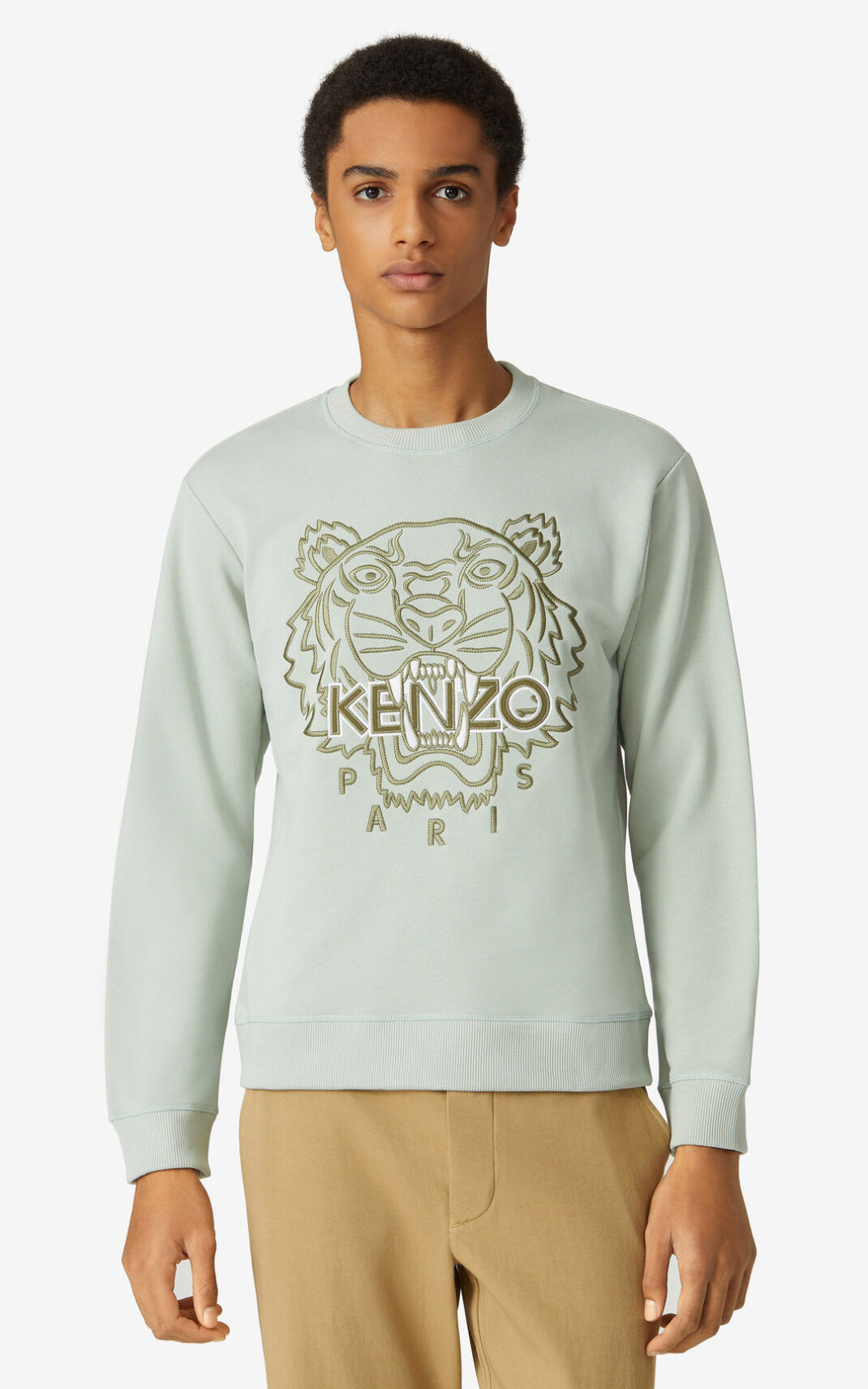 Kenzo 虎 スウェット メンズ オリーブ 緑 - JCGSQU653